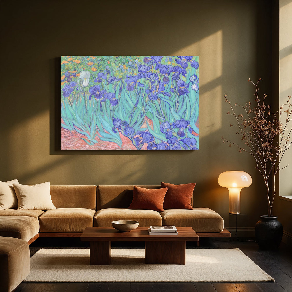 Irises in Teal — Living room Landscape