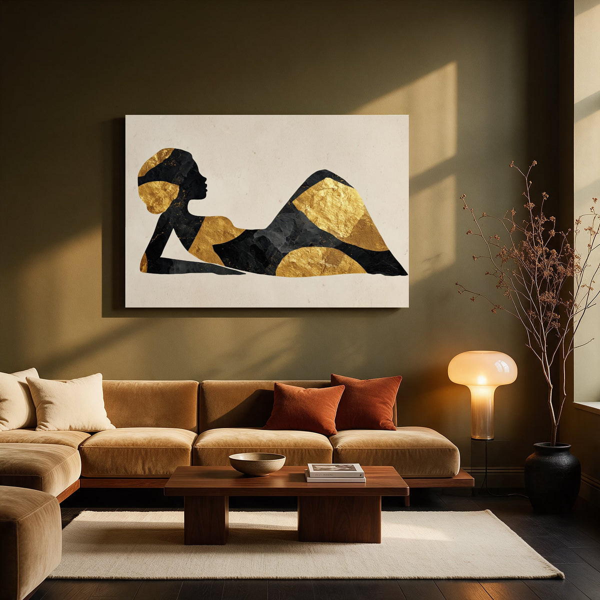 Reclining Gold Silhouette — Living room Landscape