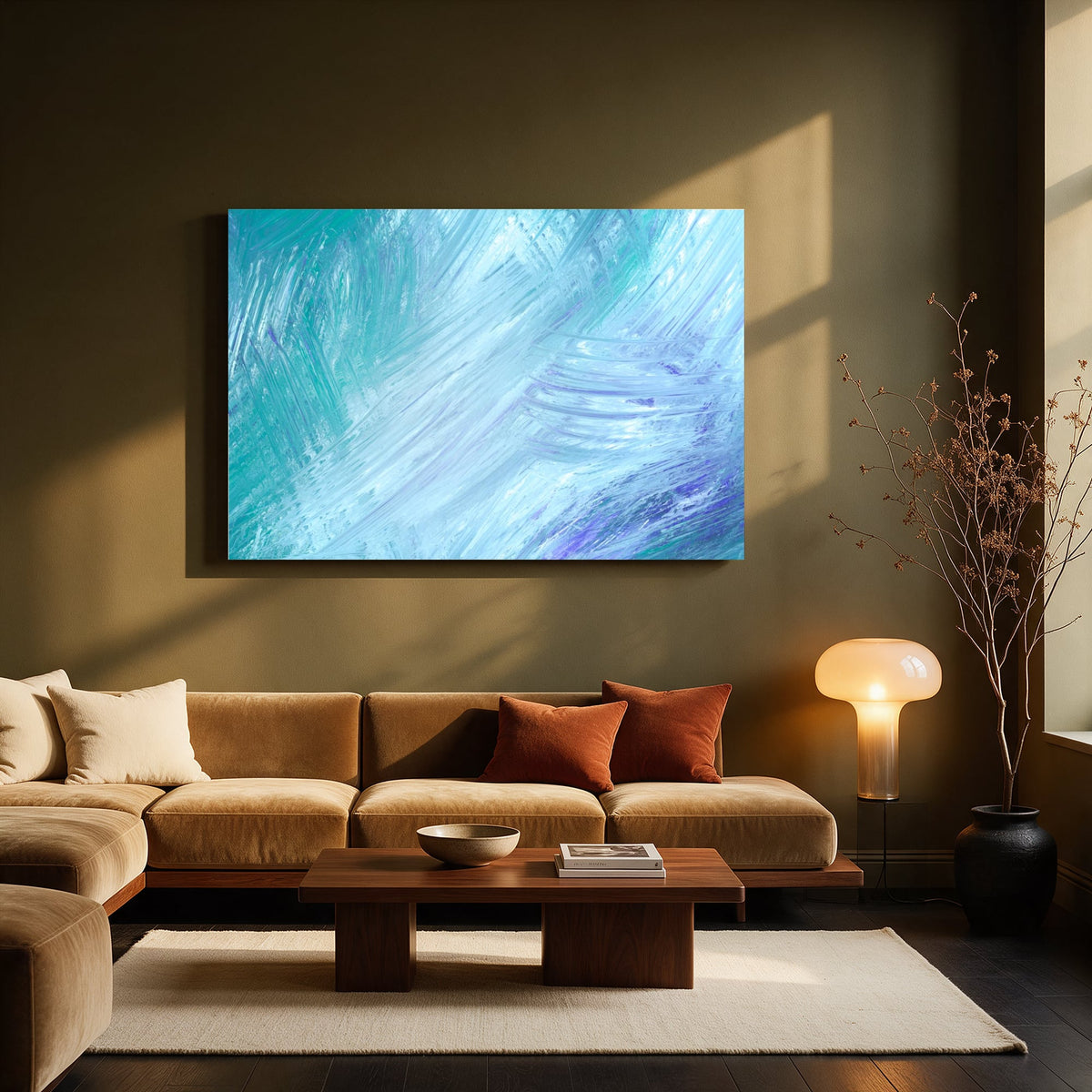 Aqua Brushwork — Living room Landscape