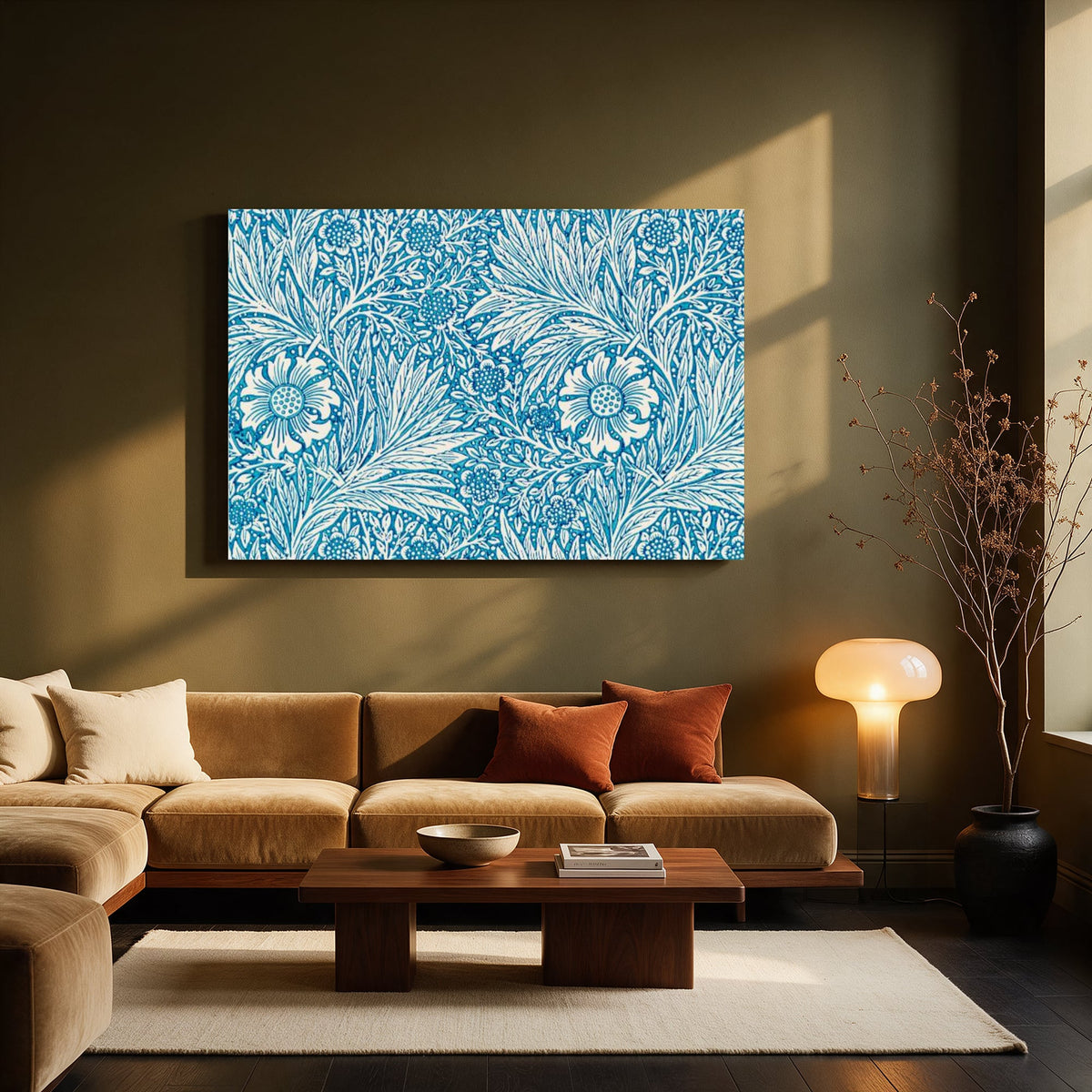 Blue Marigold Pattern — Living room Landscape