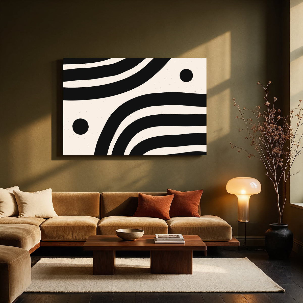 Wave Stripes with Dots — Living room Landscape