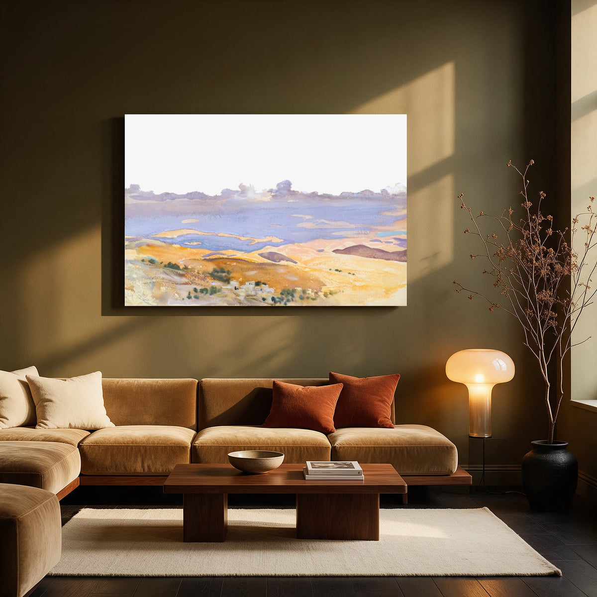 Golden Valley Watercolor — Living room Landscape