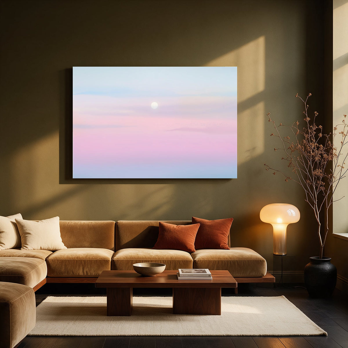 Pastel Moonrise — Living room Landscape