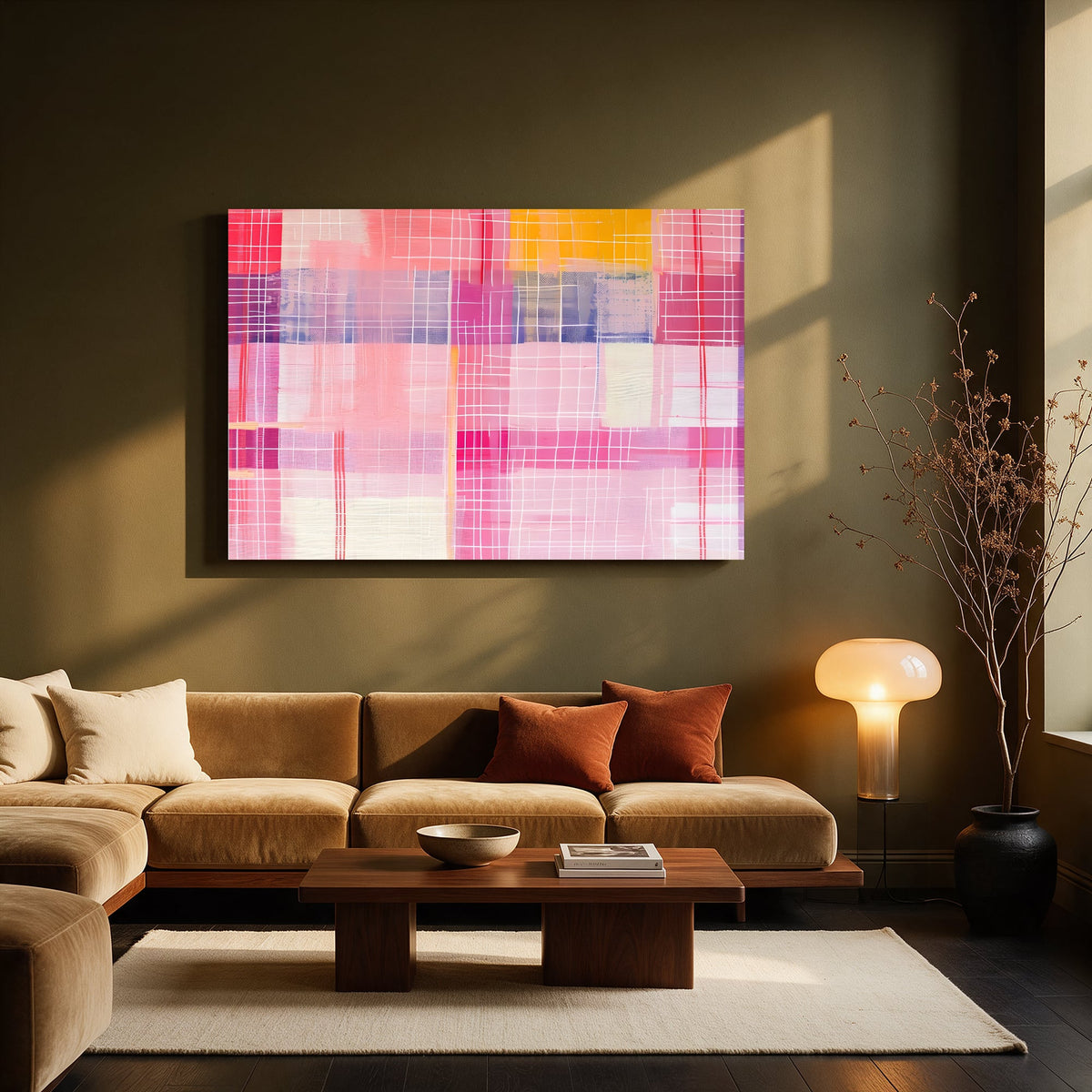 Violet Windowpane Check — Living room Landscape
