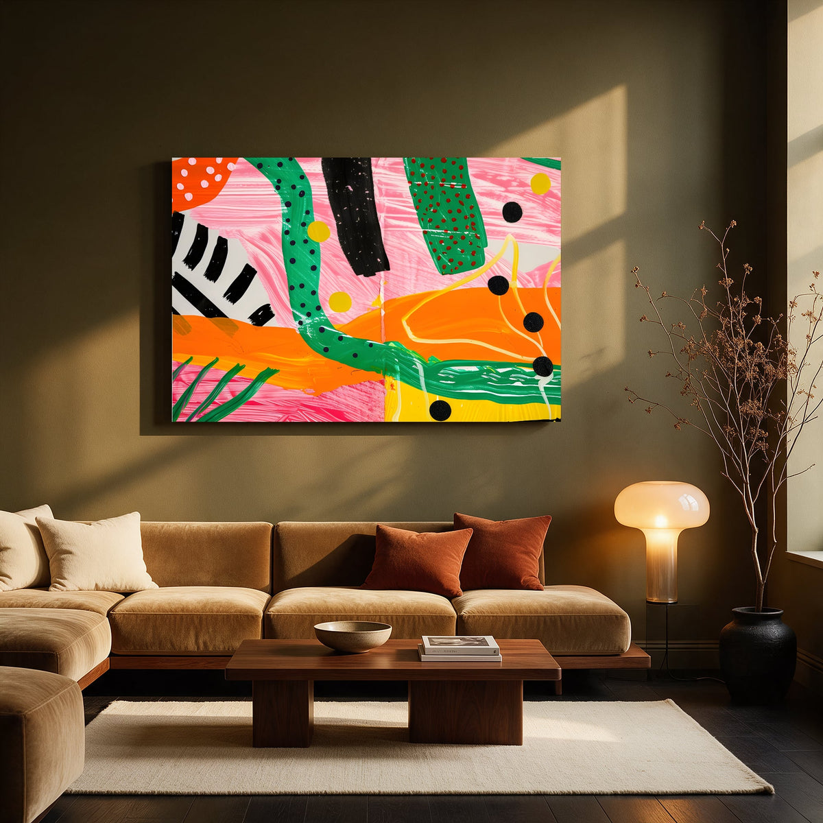 Jungle Zebra Bloom — Living room Landscape