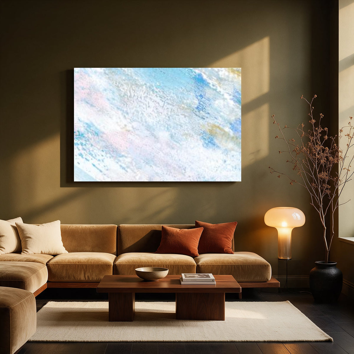 Pastel Oil Streaks — Living room Landscape