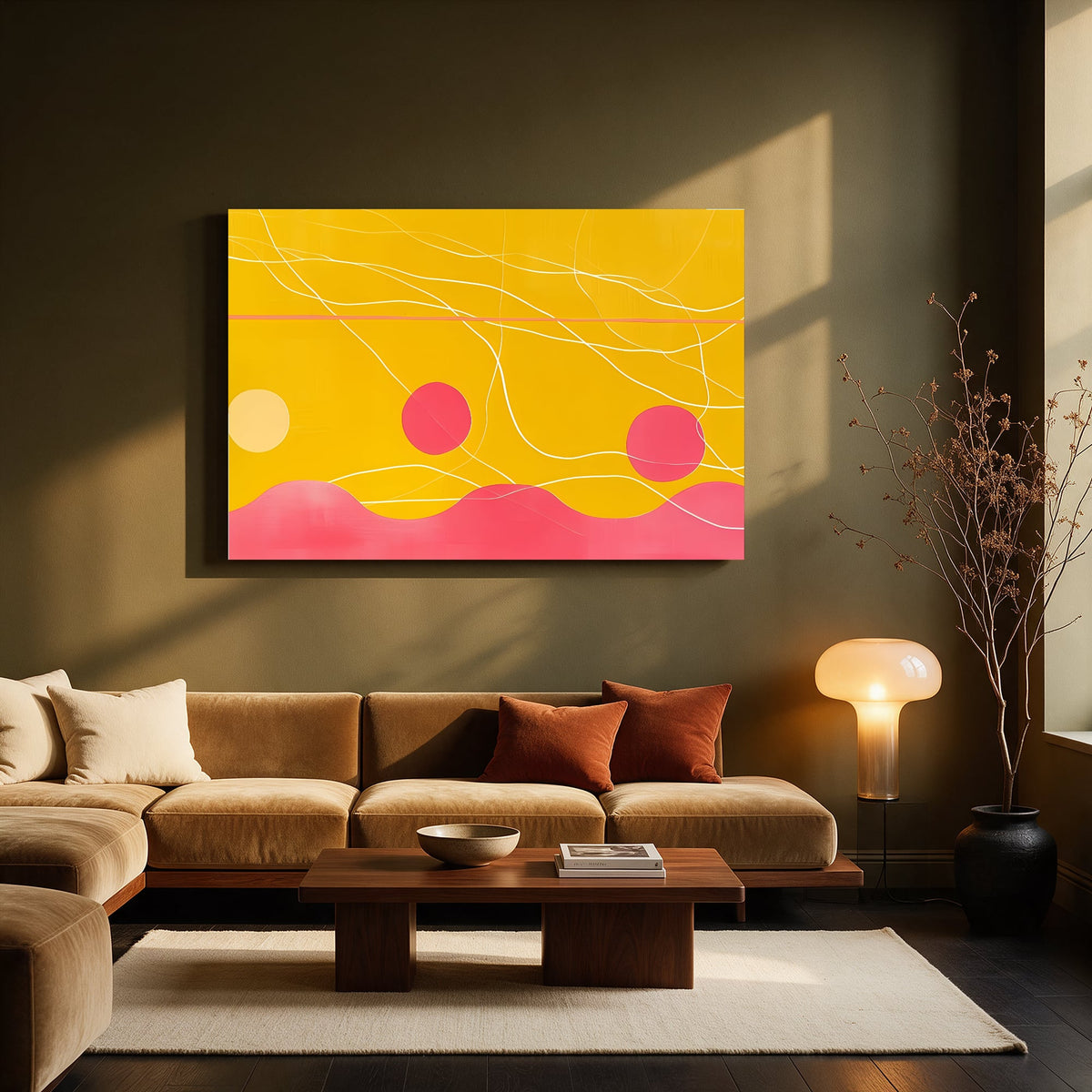 Golden Hour Hills — Living room Landscape