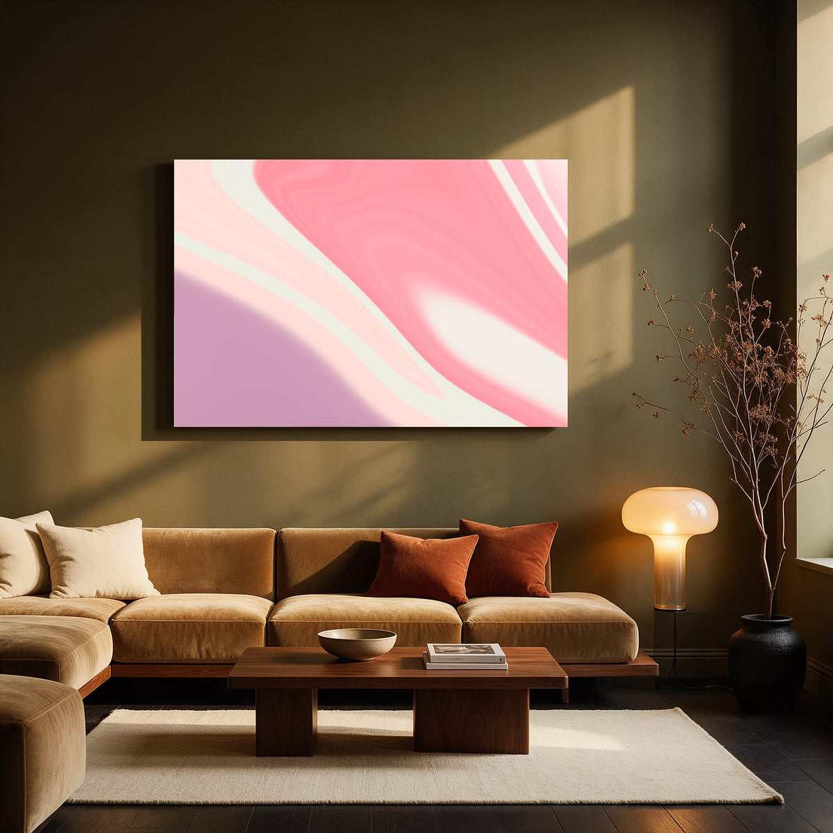 Pink Marble Flow — Living room Landscape