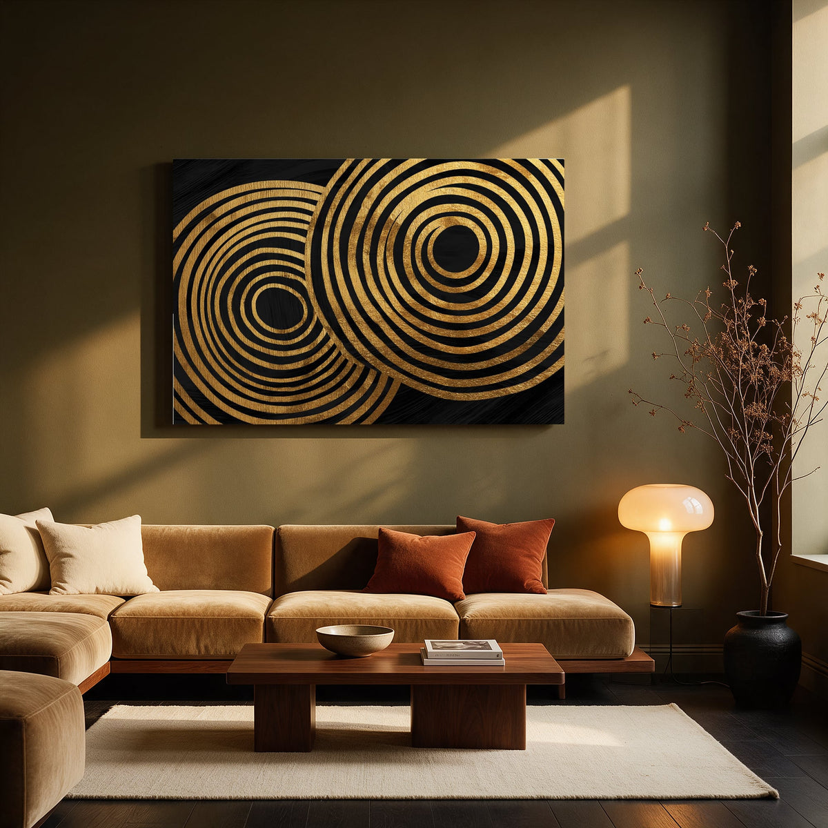 Concentric Gold Moons — Living room Landscape