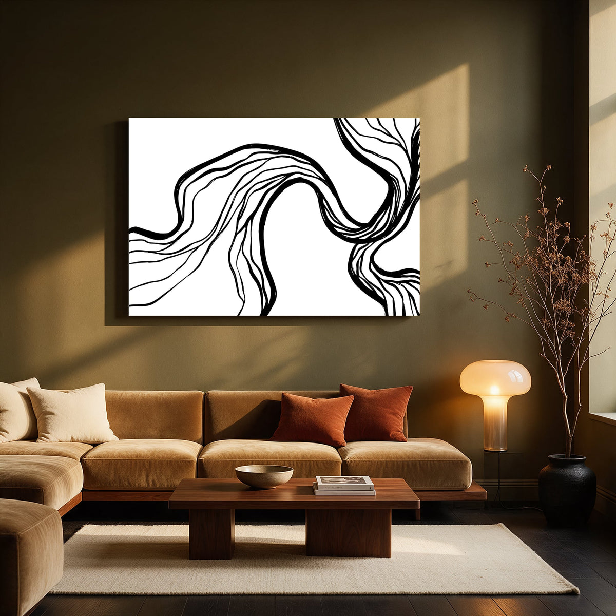Flowing Line Sketch — Living room Landscape