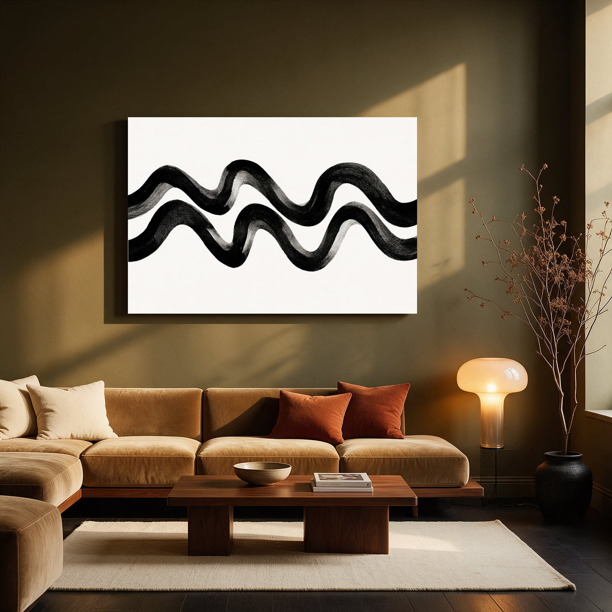 Wavy Ribbon Line — Living room Landscape