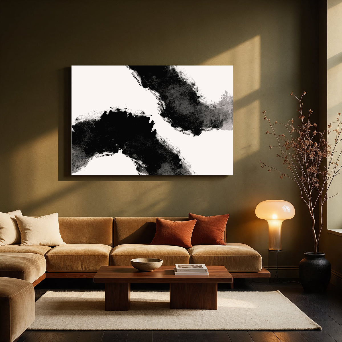 Ink Splash Duet — Living room Landscape