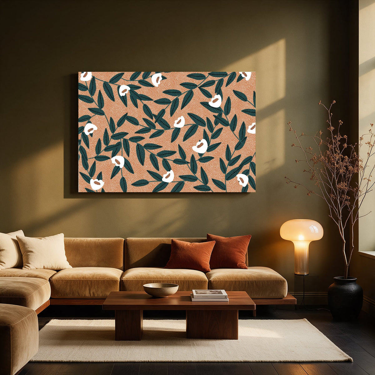 Camellia Leaf Pattern — Living room Landscape