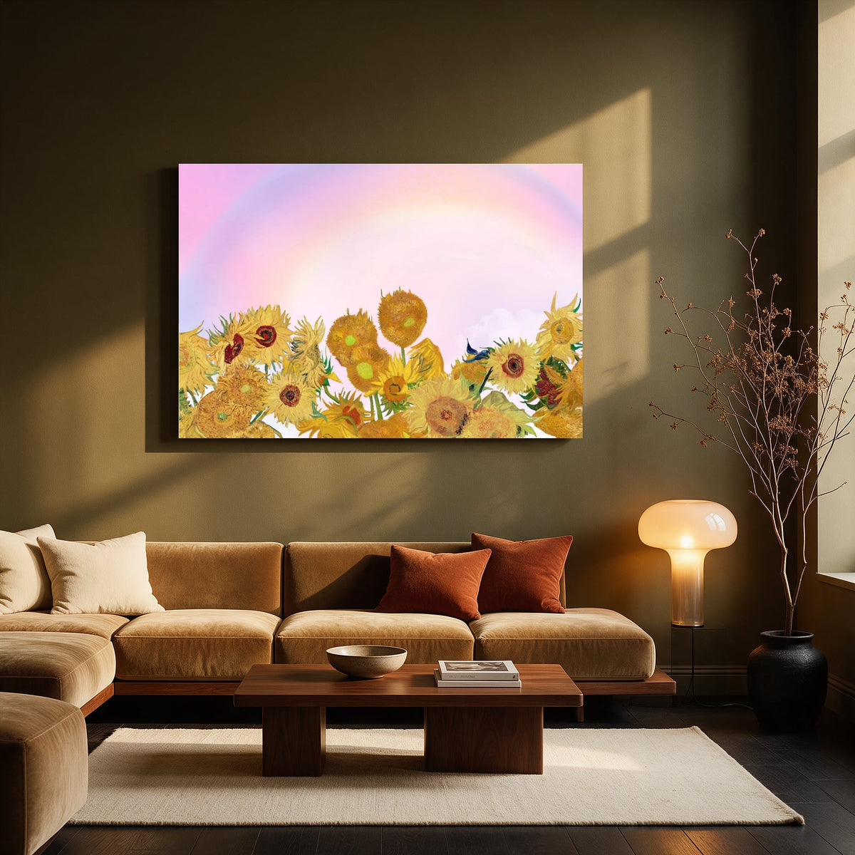 Sunflowers under a Rainbow — Living room Landscape