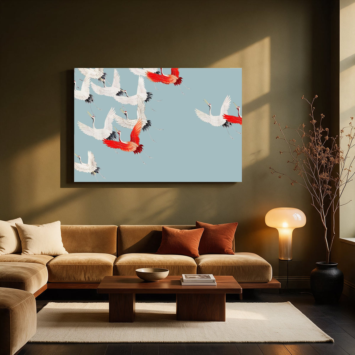 Crane Flight on Blue — Living room Landscape