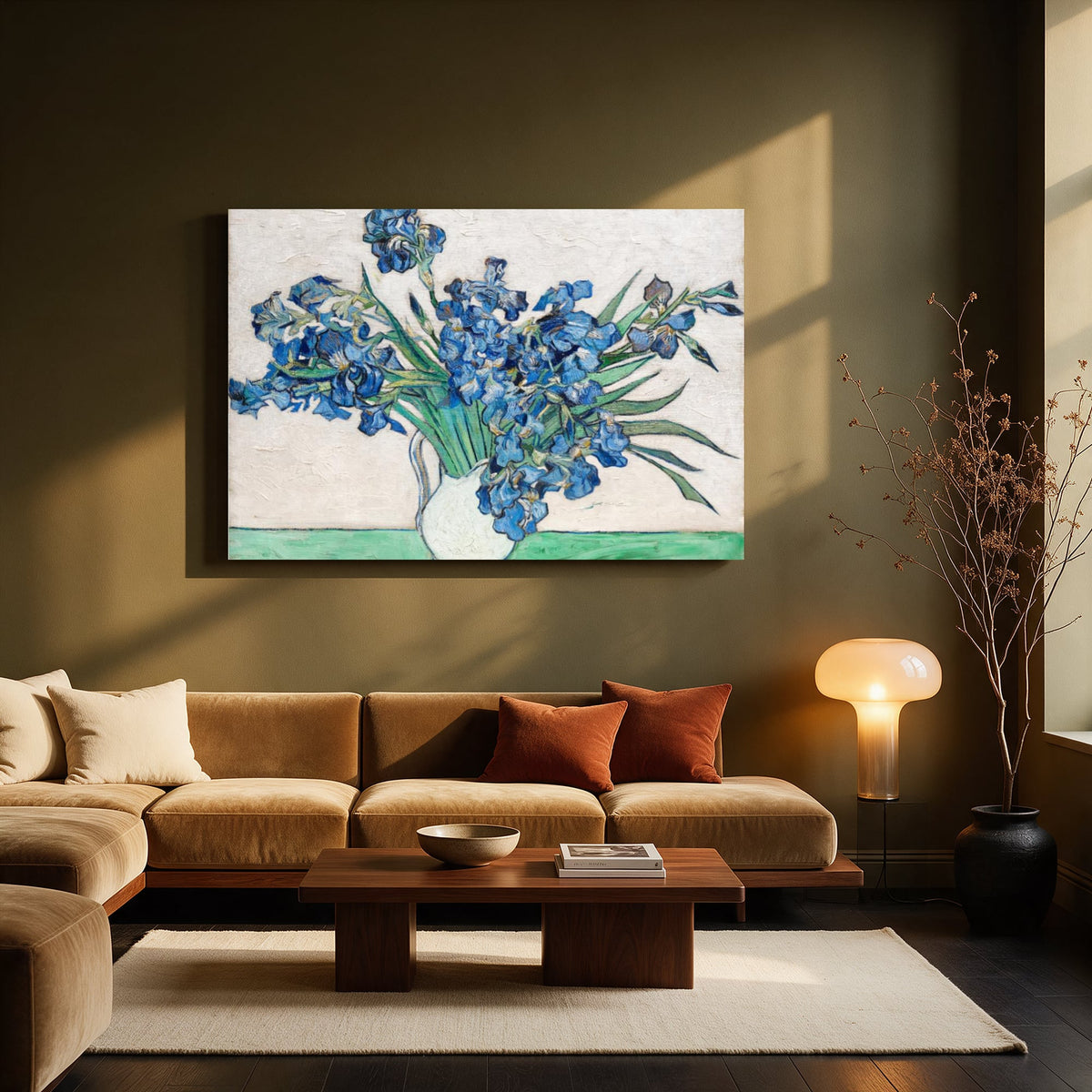 Irises in a White Vase — Living room Landscape