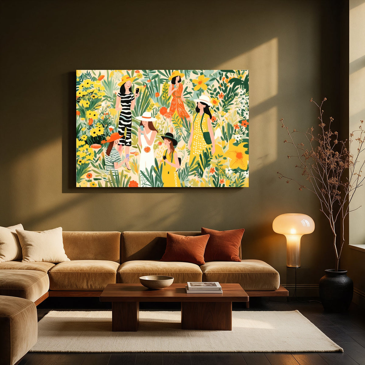 Women in the Flower Garden — Living room Landscape