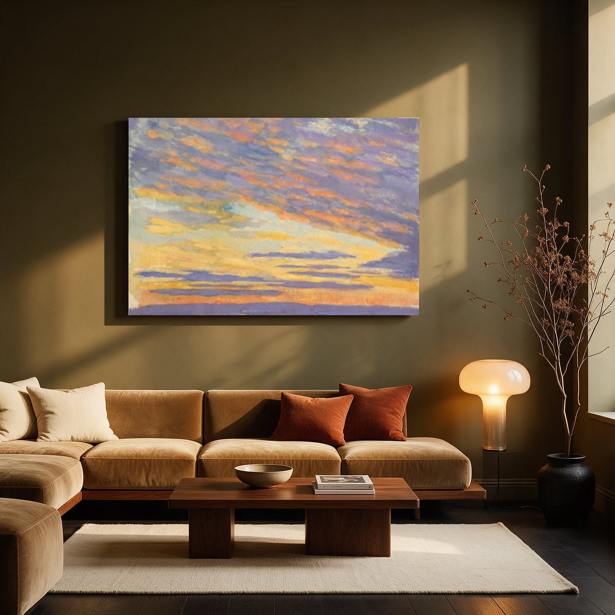 Golden Sunset Streaks — Living room Landscape