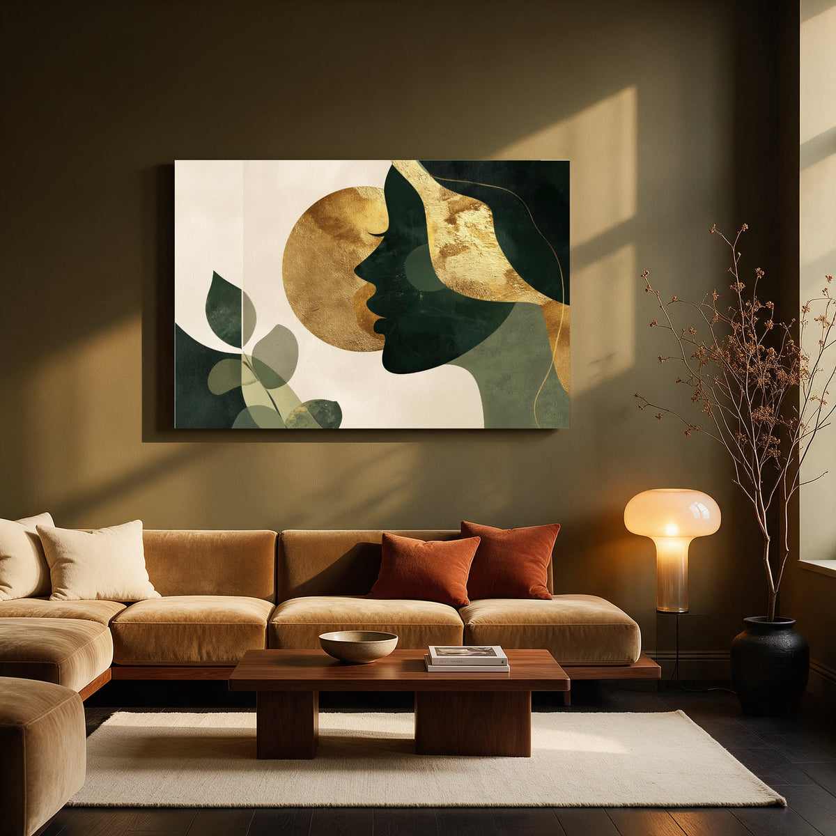 Golden Leaf Silhouette — Living room Landscape