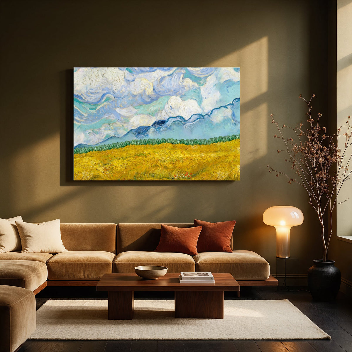 Wheat Field and Storm Clouds — Living room Landscape