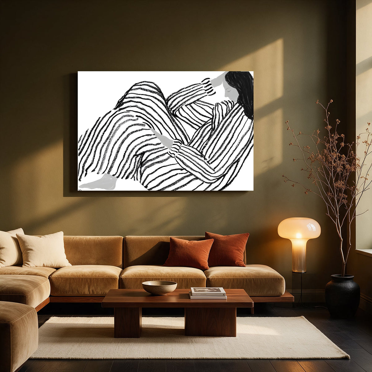 Striped Reader — Living room Landscape