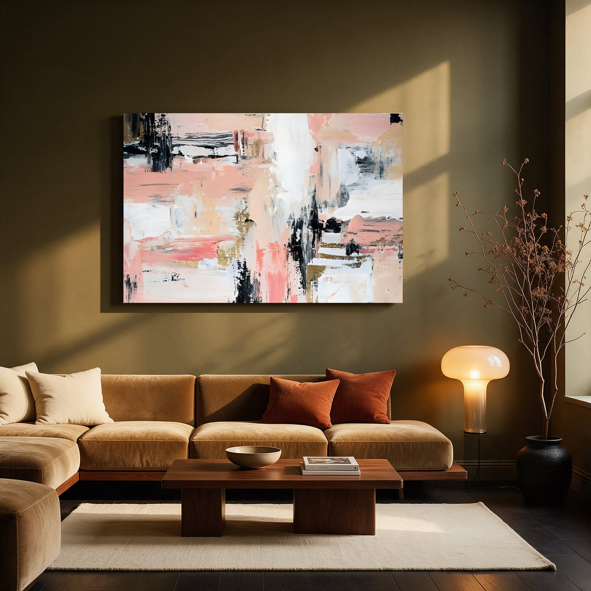 Blush Painterly Abstract — Living room Landscape