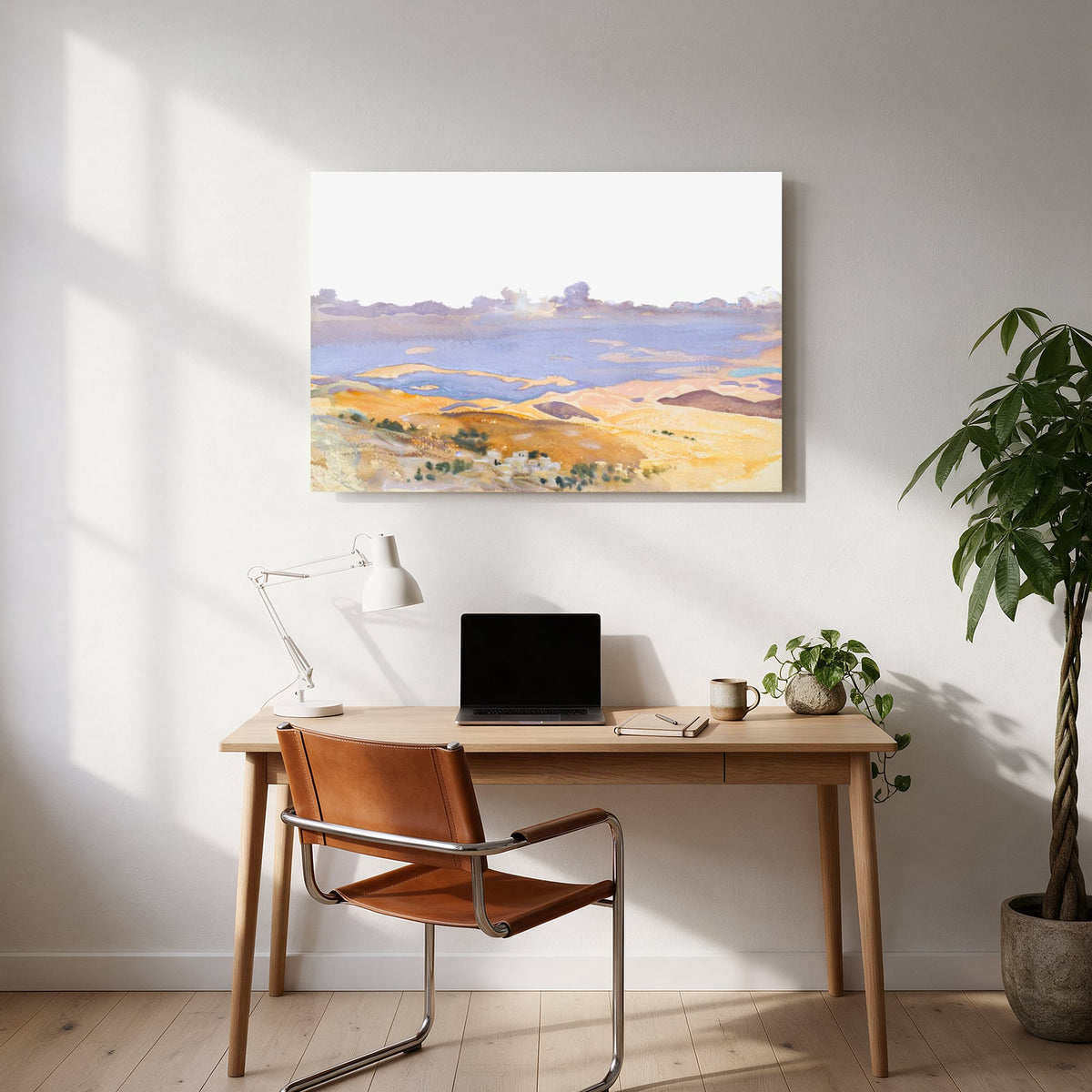 Golden Valley Watercolor — office room landscape