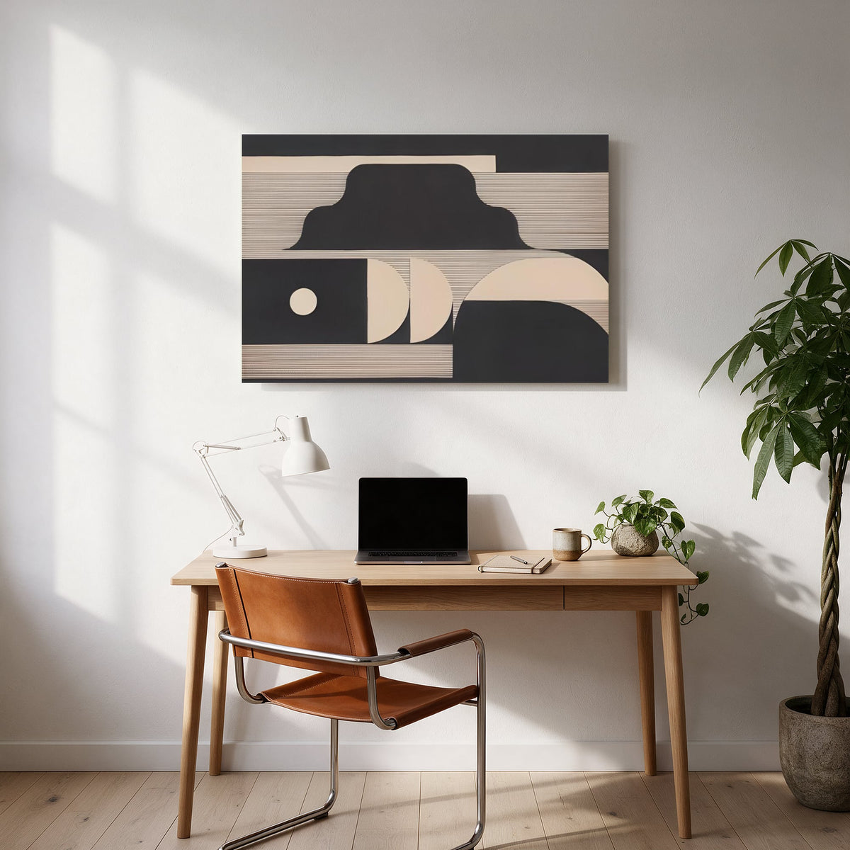 Retro Geometric Blocks — office room landscape