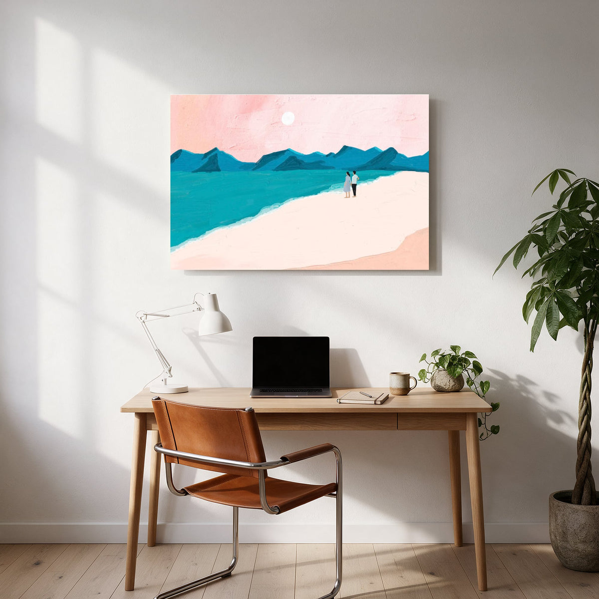 Beach Walk and Turquoise Sea — office room landscape