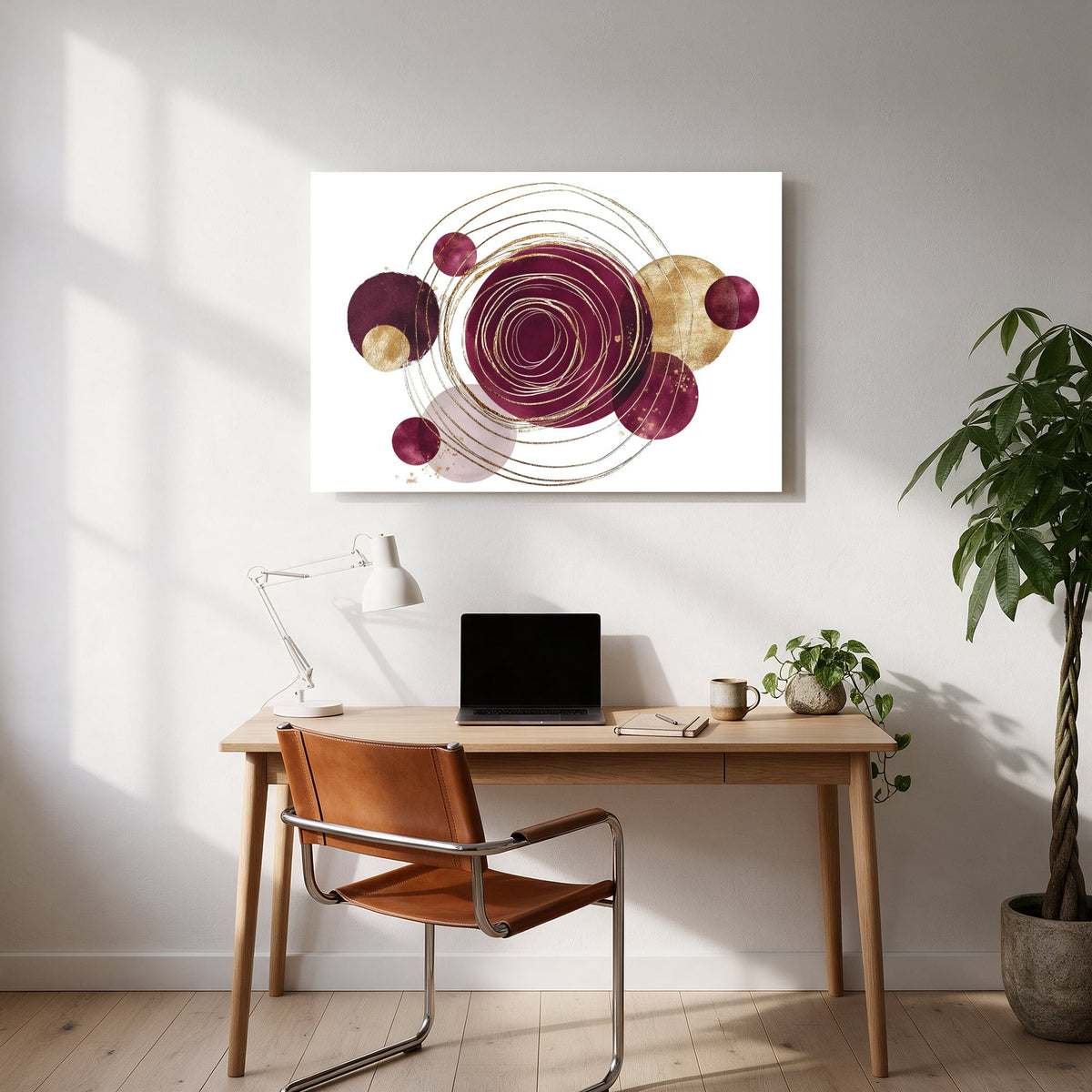 Orbiting Gold Circles — office room landscape