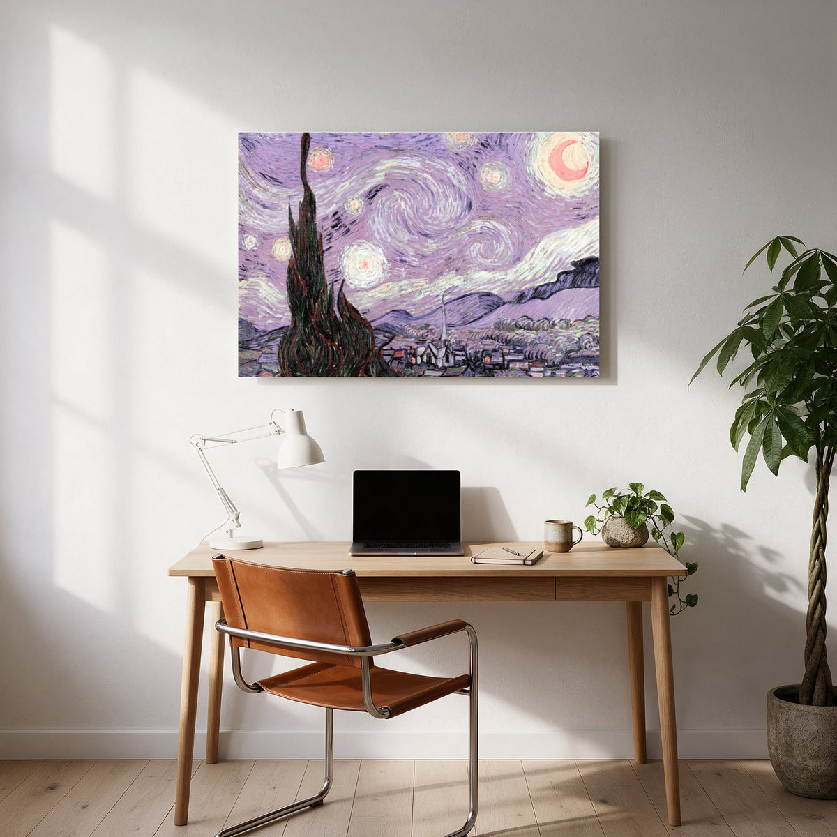 Lilac Starry Night — office room landscape
