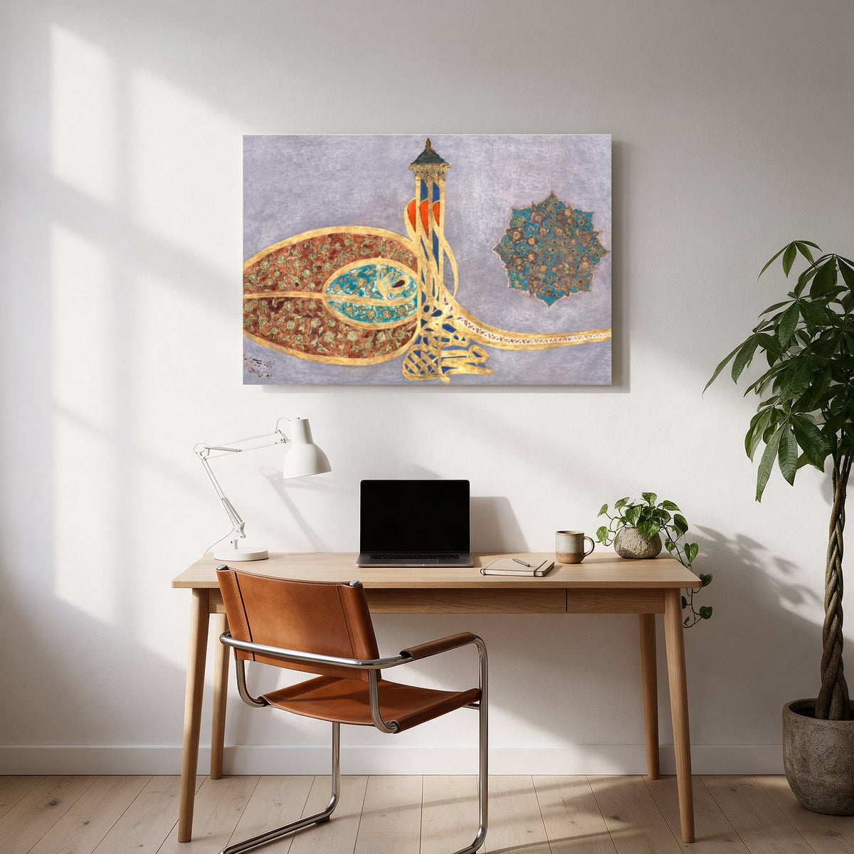 Gold Tughra Ornament — office room landscape