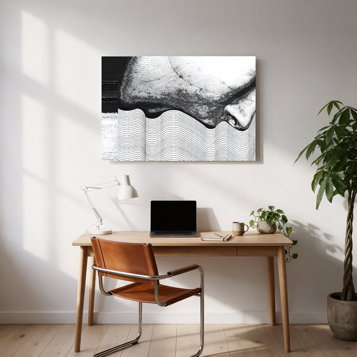 Contour Lines Portrait — office room landscape