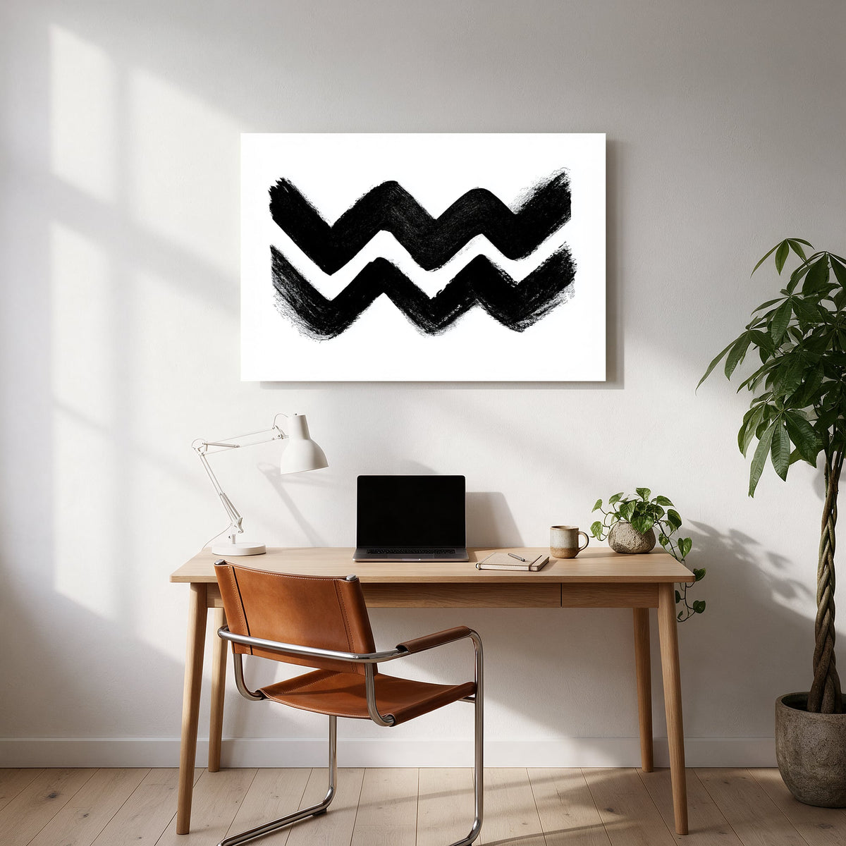 Ink Chevron Zigzag — office room landscape
