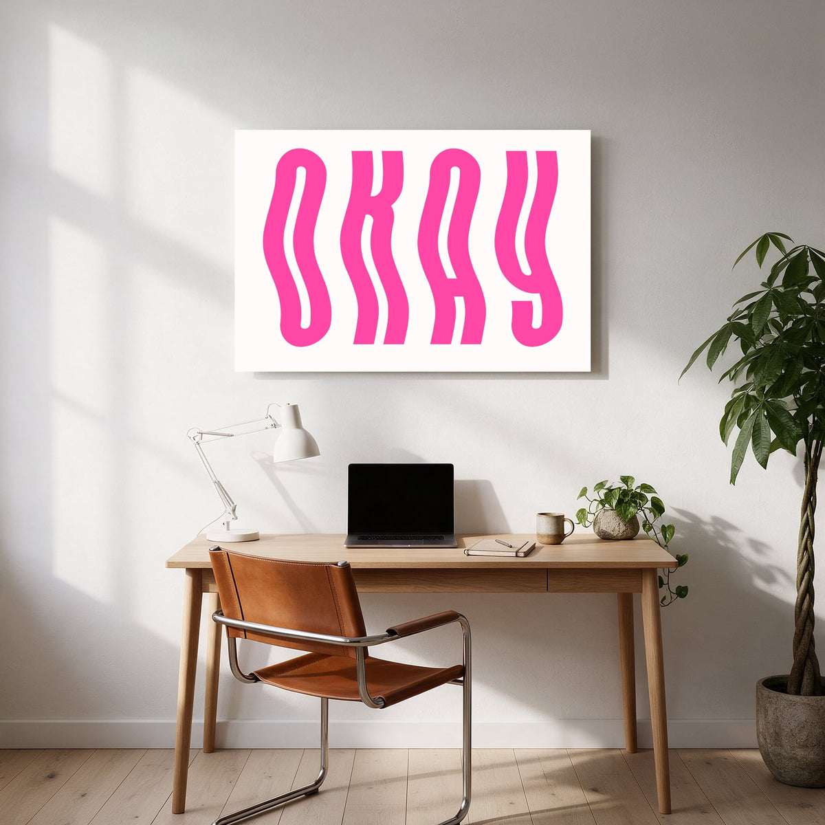 Okay in Wavy Pink — office room landscape