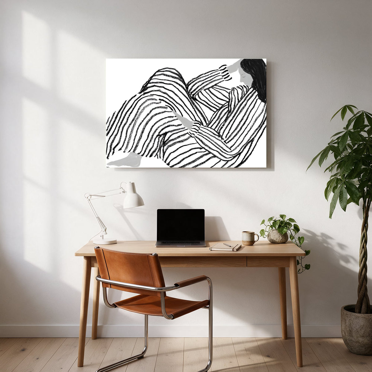 Striped Reader — office room landscape