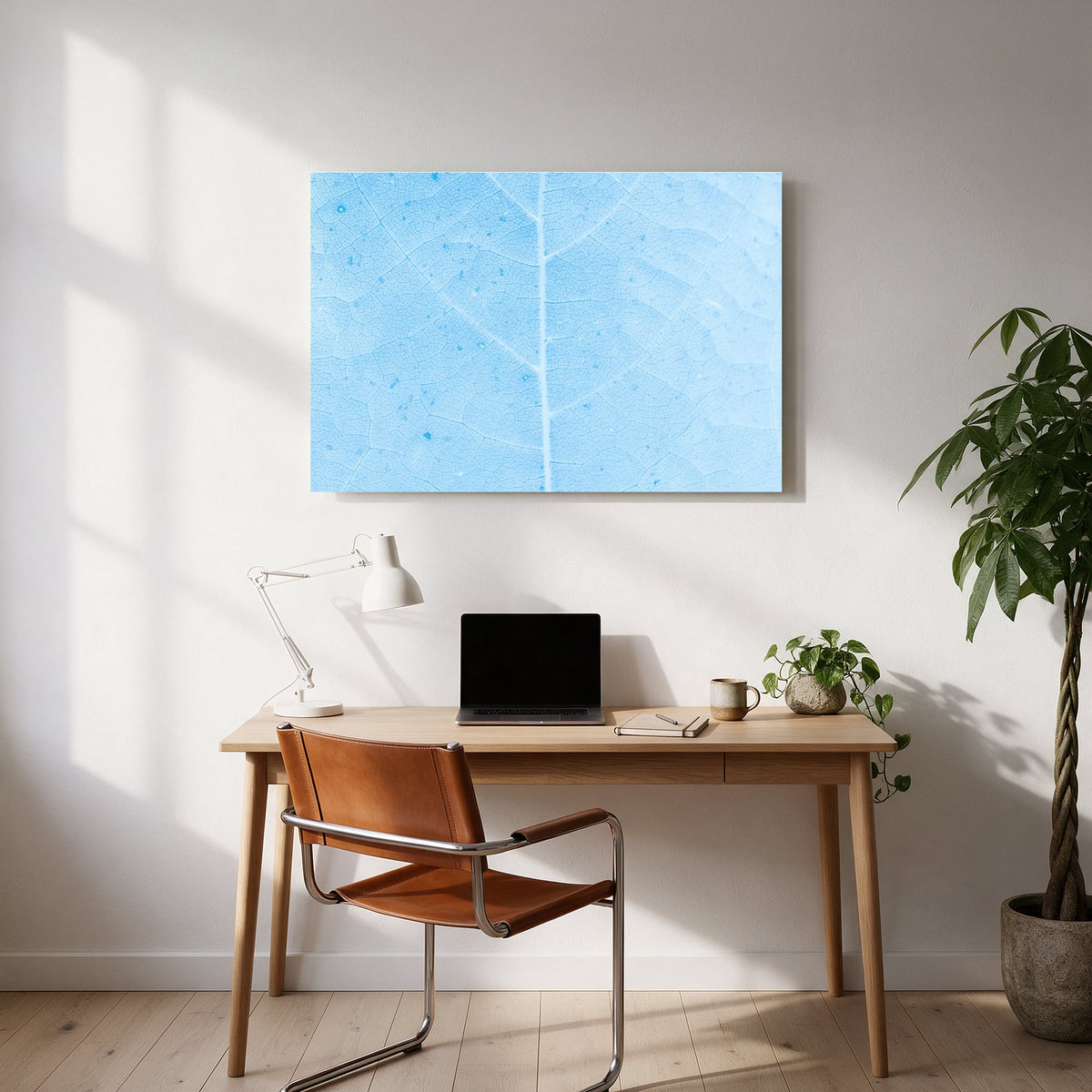 Blue Leaf Veins — office room landscape
