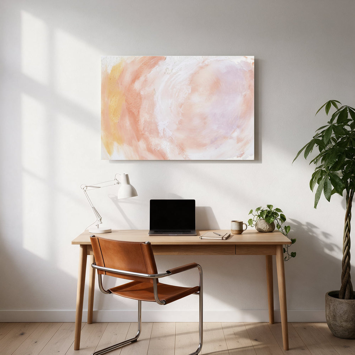 Peach Watercolor Wash — office room landscape