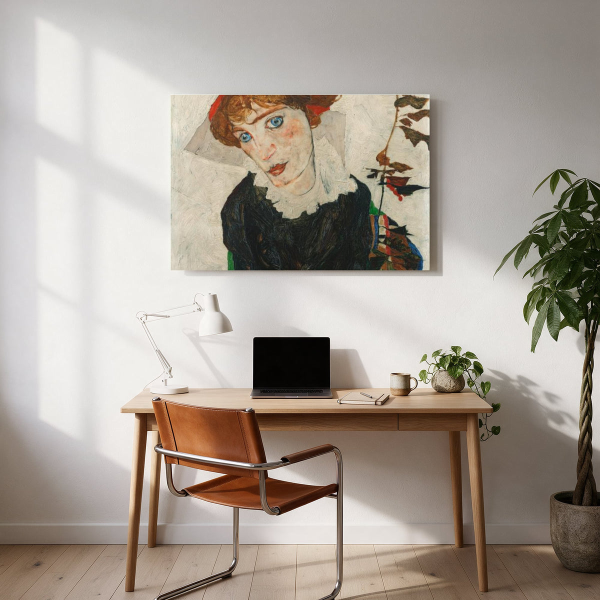 Portrait with Blue Eyes — office room landscape