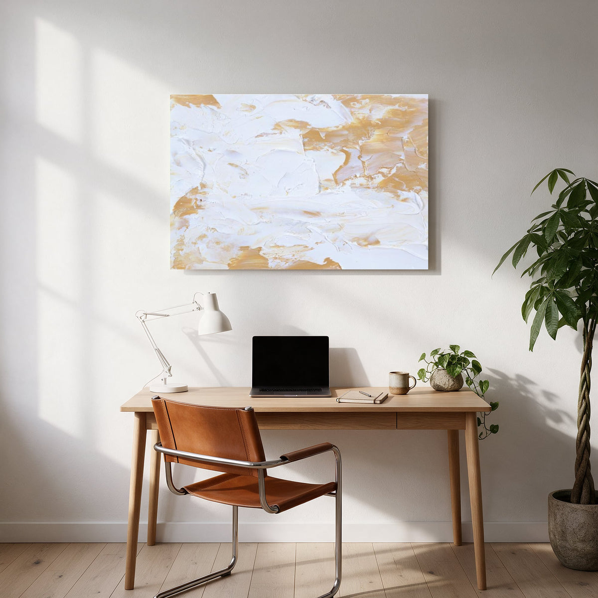 Cream and Gold Impasto — office room landscape