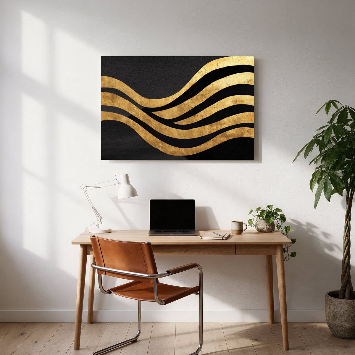 Golden Wave Current — office room landscape