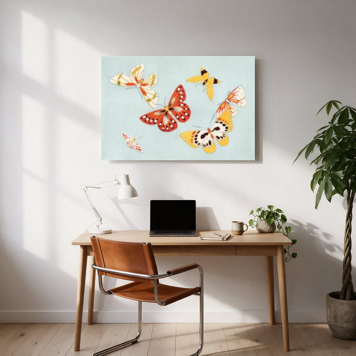 Butterflies on Duck Egg — office room landscape