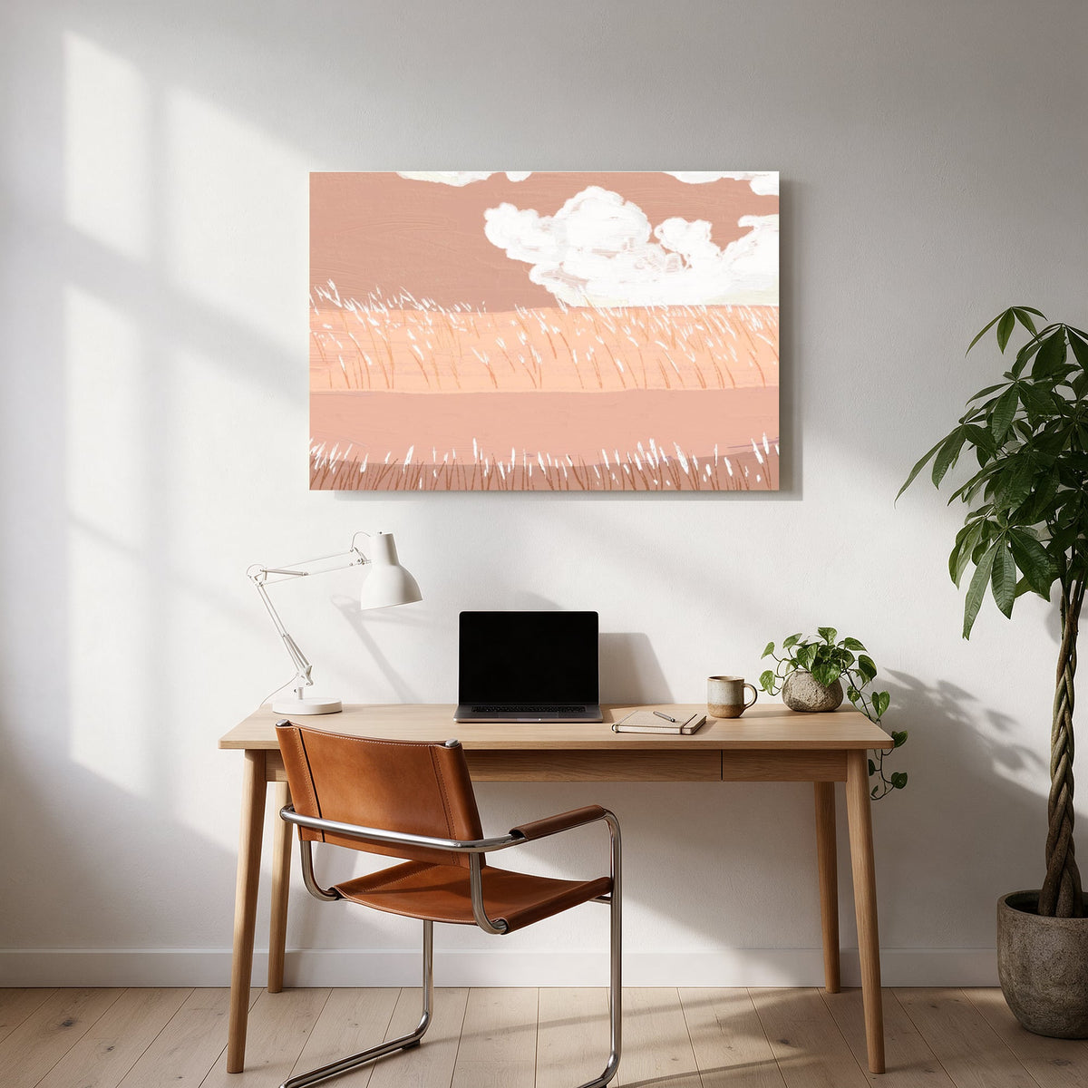 Peach Wheat Field Sky — office room landscape