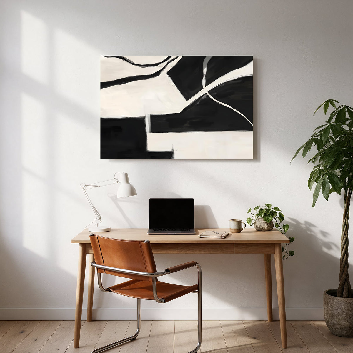 Black and Cream Abstract — office room landscape