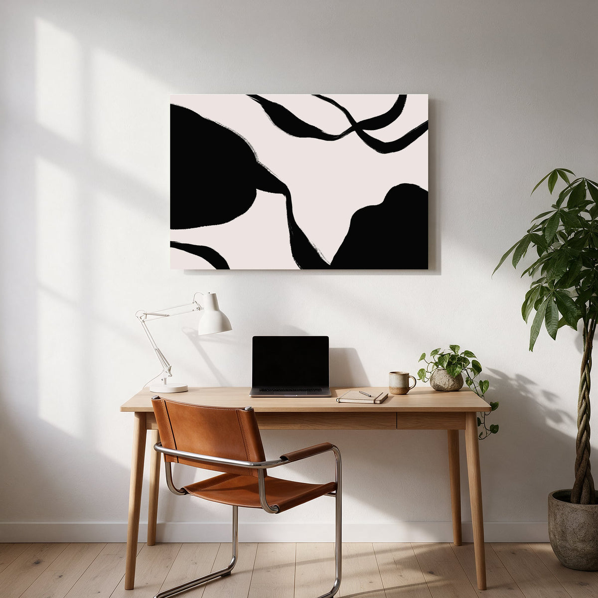 Black Ribbon Shapes — office room landscape