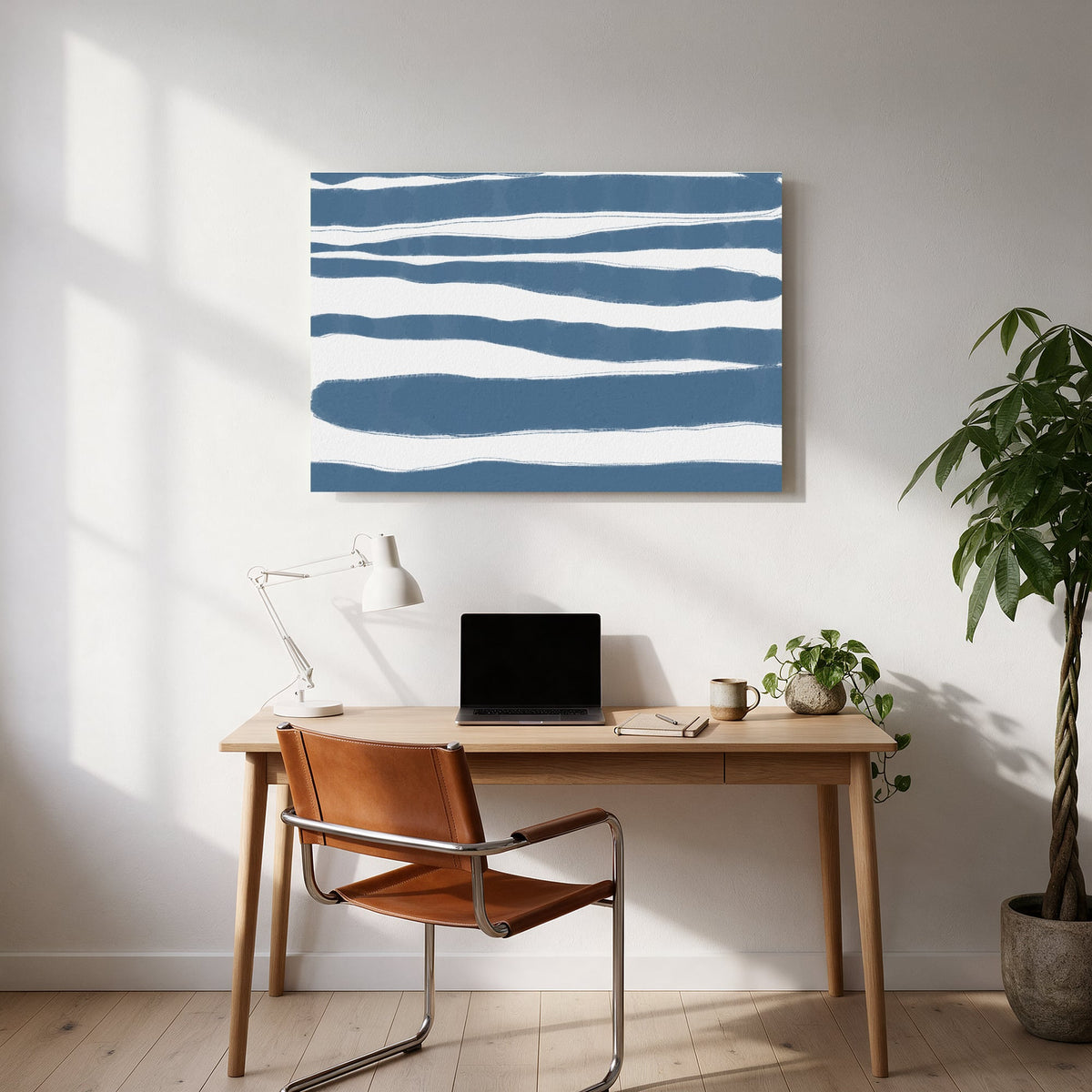 Nautical Brush Stripes — office room landscape