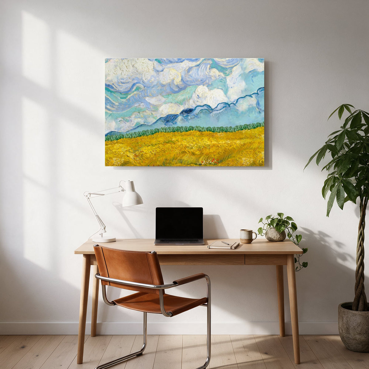 Wheat Field and Storm Clouds — office room landscape