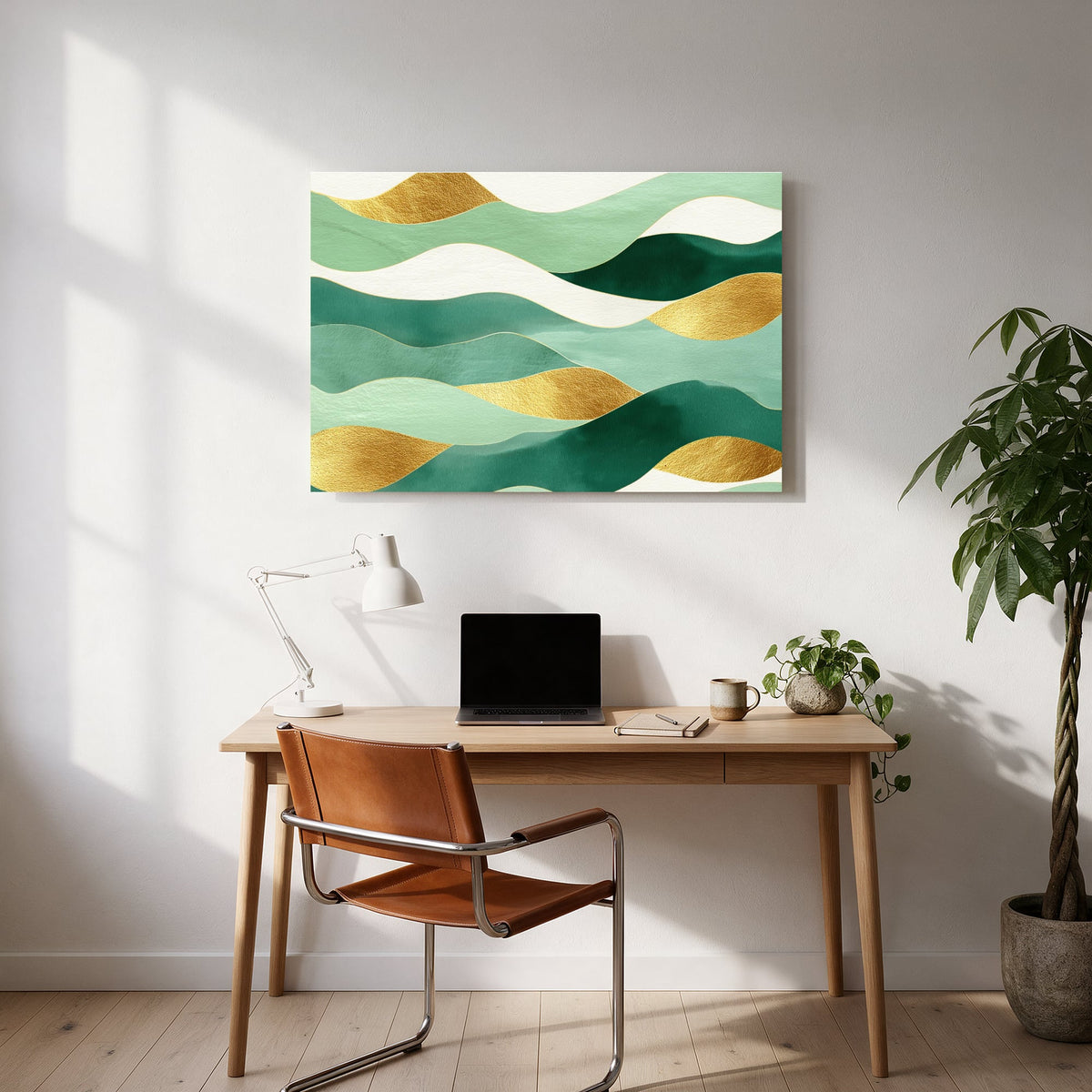 Golden Horizon Waves — office room landscape