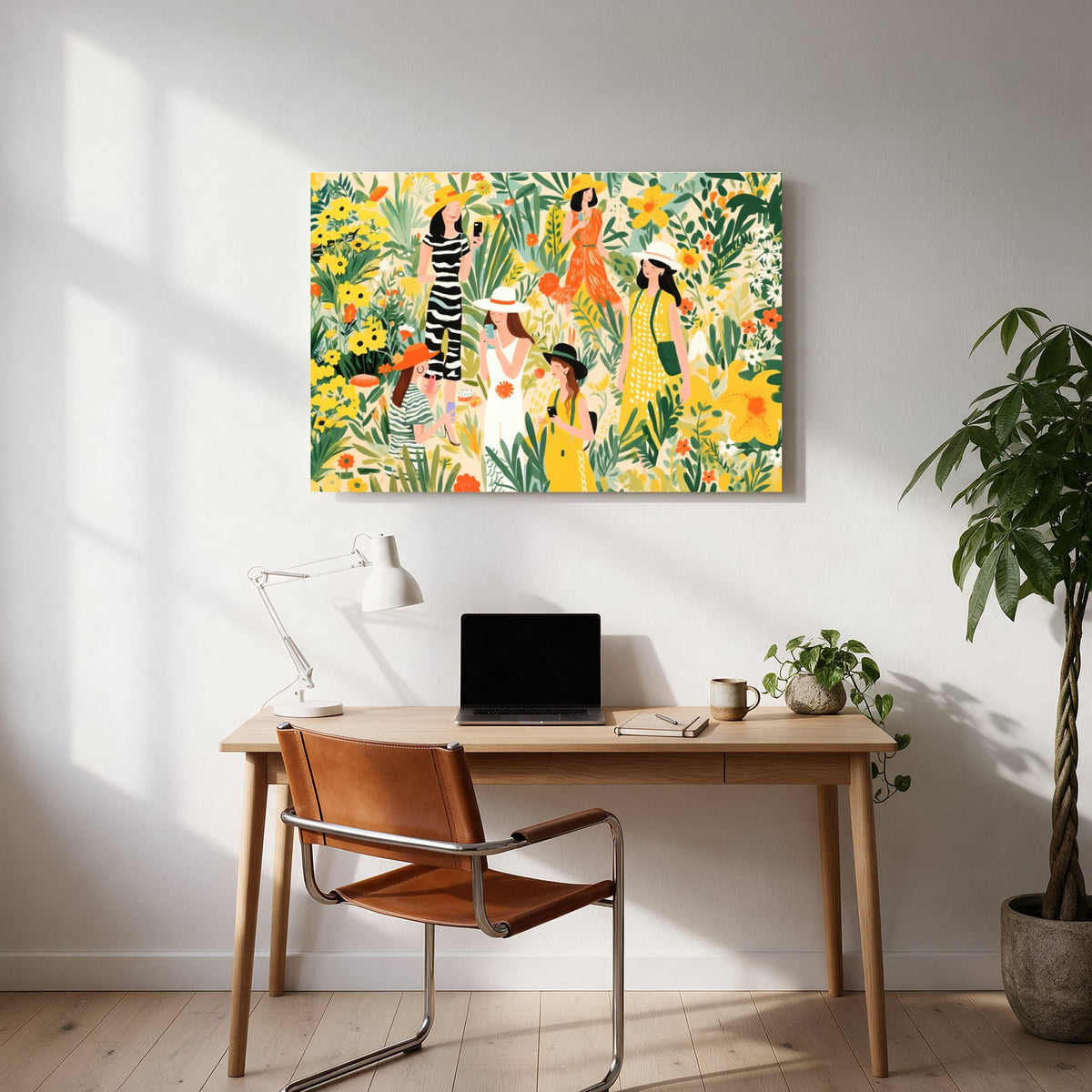 Women in the Flower Garden — office room landscape
