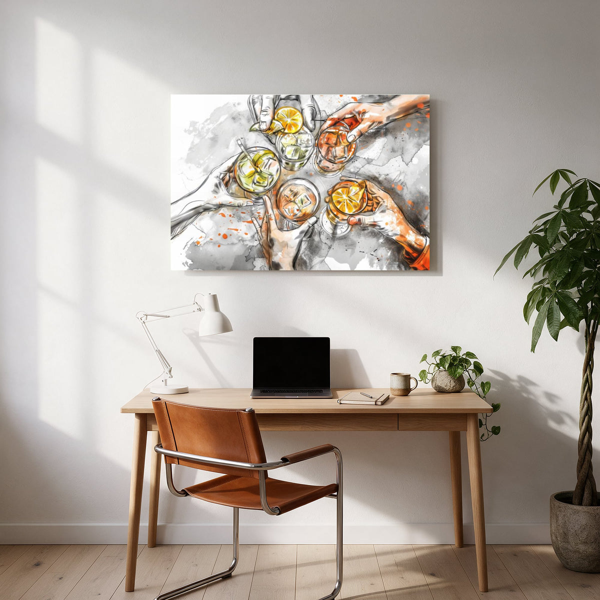 Cocktails in Watercolor — office room landscape